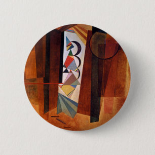 Kandinsky Development in Brown Abstract Painting 6 Cm Round Badge