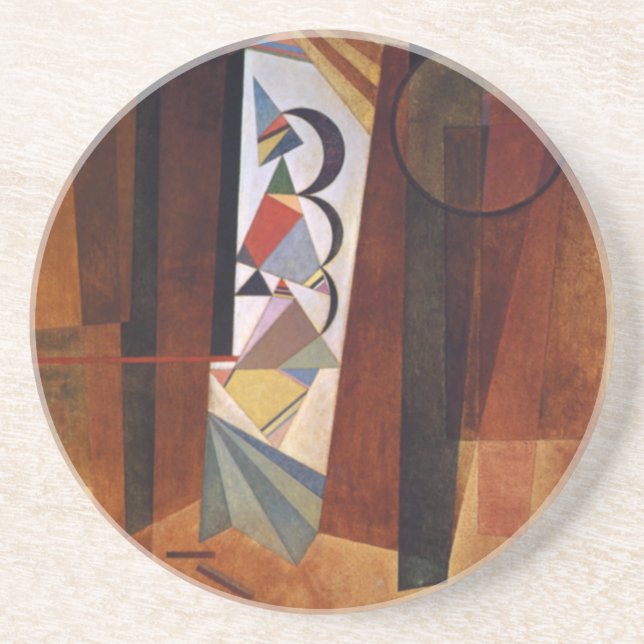 Kandinsky Development in Brown Abstract Painting Coaster (Front)