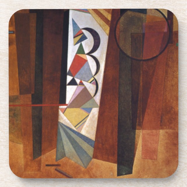 Kandinsky Development in Brown Abstract Painting Coaster (Front)