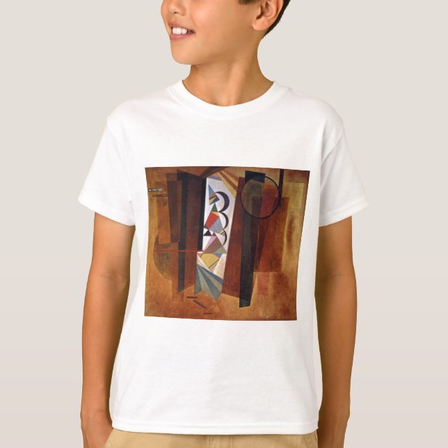 Kandinsky Development in Brown Abstract Painting T-Shirt (Front)