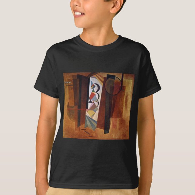 Kandinsky Development in Brown Abstract Painting T-Shirt (Front)
