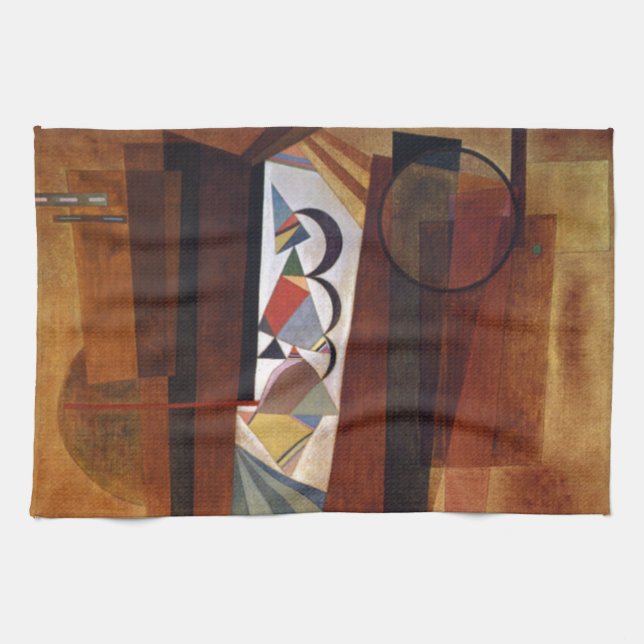 Kandinsky Development in Brown Abstract Painting Tea Towel (Horizontal)