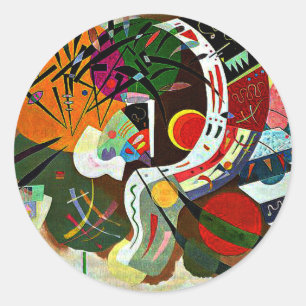 Kandinsky - Dominant Curve, famous painting, Classic Round Sticker