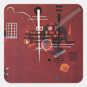 Kandinsky - Dull Red Square Sticker