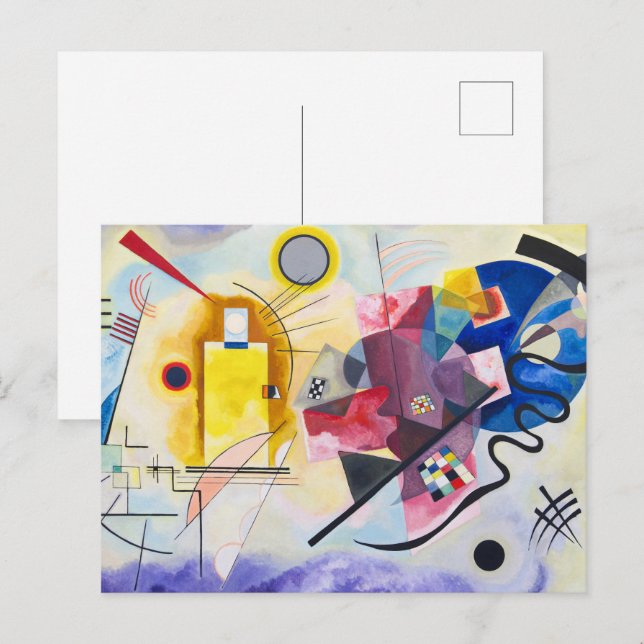 Kandinsky Emotional Symphony in Red, Yellow & Blue Postcard (Front/Back)