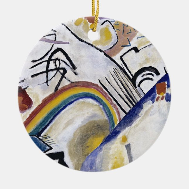 Kandinsky Expressionist Abstract Painting 1910 Ceramic Tree Decoration (Front)