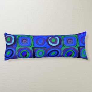 Kandinsky Farbstudie Blue Quadrate Square Circle  Body Cushion