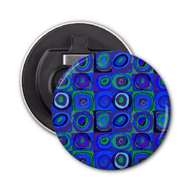Kandinsky Farbstudie Blue Quadrate Square Circle  Bottle Opener (Front)