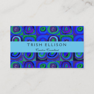 Kandinsky Farbstudie Blue Quadrate Square Circle Business Card