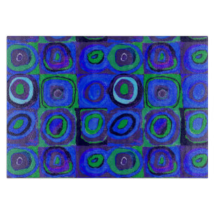 Kandinsky Farbstudie Blue Quadrate Square Circle  Cutting Board