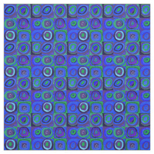 Kandinsky Farbstudie Blue Quadrate Square Circle  Fabric
