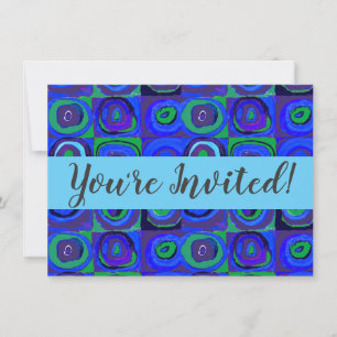 Kandinsky Farbstudie Blue Quadrate Square Circle Invitation