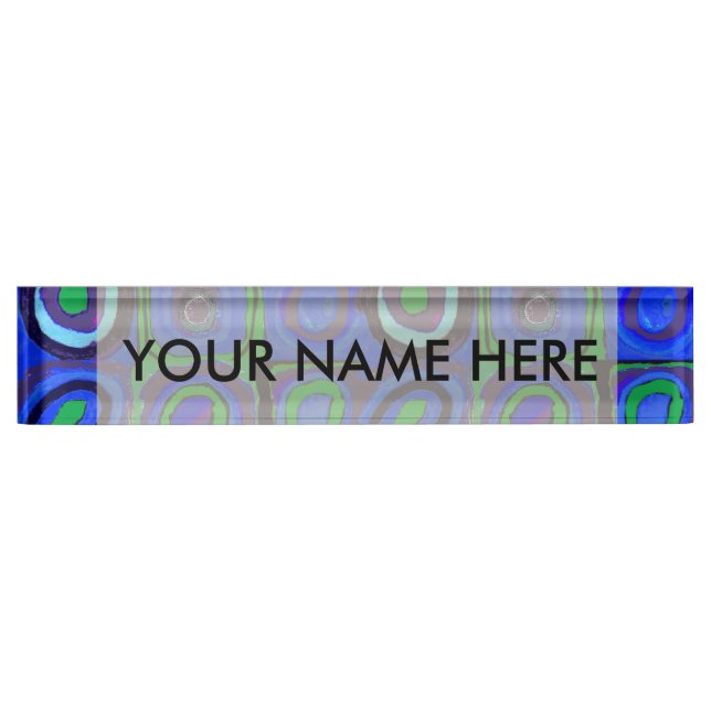 Kandinsky Farbstudie Blue Quadrate Square Circle  Nameplate (Front)