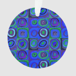Kandinsky Farbstudie Blue Quadrate Square Circle  Ornament