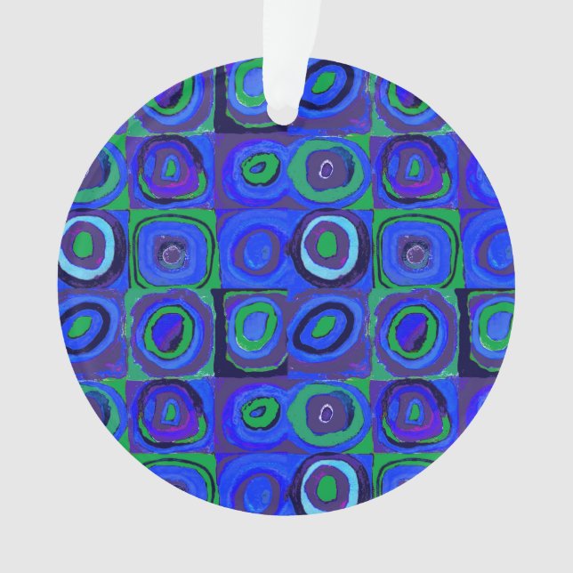 Kandinsky Farbstudie Blue Quadrate Square Circle  Ornament (Front)
