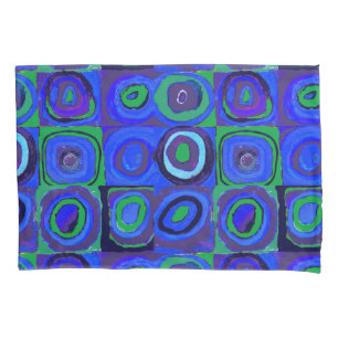 Kandinsky Farbstudie Blue Quadrate Square Circle  Pillowcase