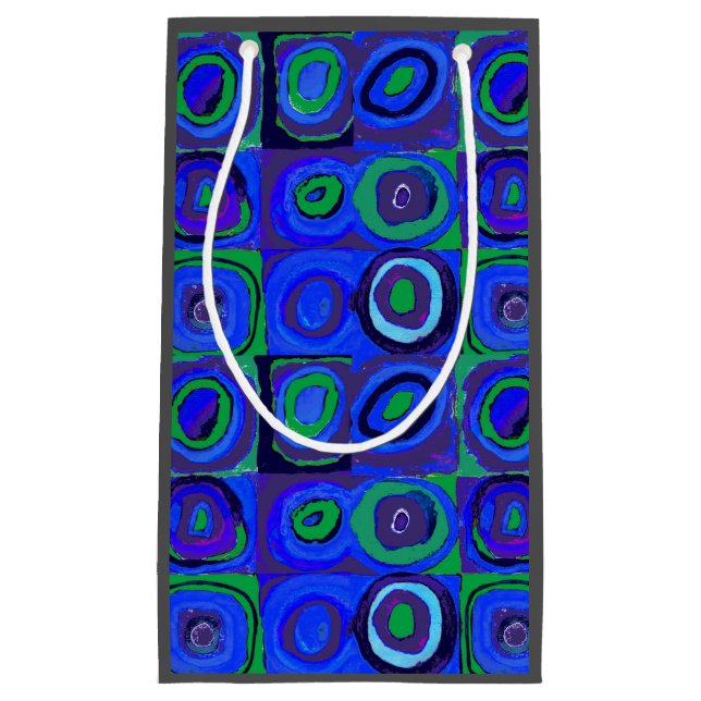 Kandinsky Farbstudie Blue Quadrate Square Circle  Small Gift Bag (Front)