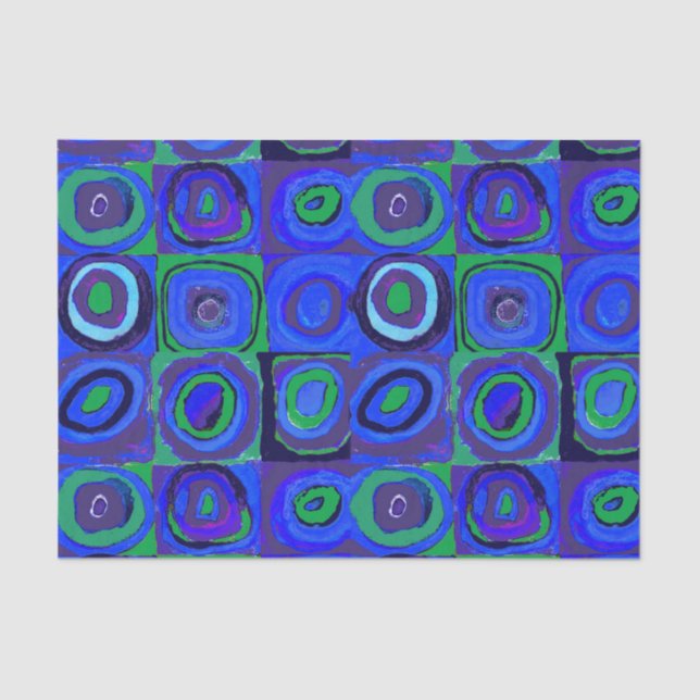 Kandinsky Farbstudie Blue Quadrate Square Circle  Tissue Paper (Front)