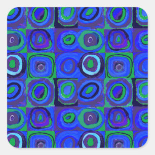 Kandinsky Farbstudie Quadrate Blue Squares  Square Sticker