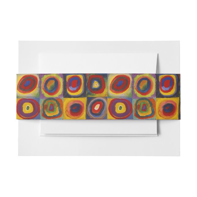 Kandinsky Farbstudie Quadrate Colourful Squares Invitation Belly Band (Front Example)