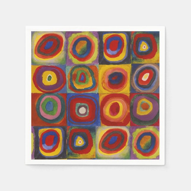 Kandinsky Farbstudie Quadrate Colourful Squares Napkin (Front)