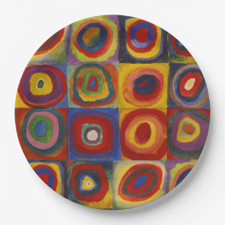 Kandinsky Farbstudie Quadrate Colourful Squares Paper Plate