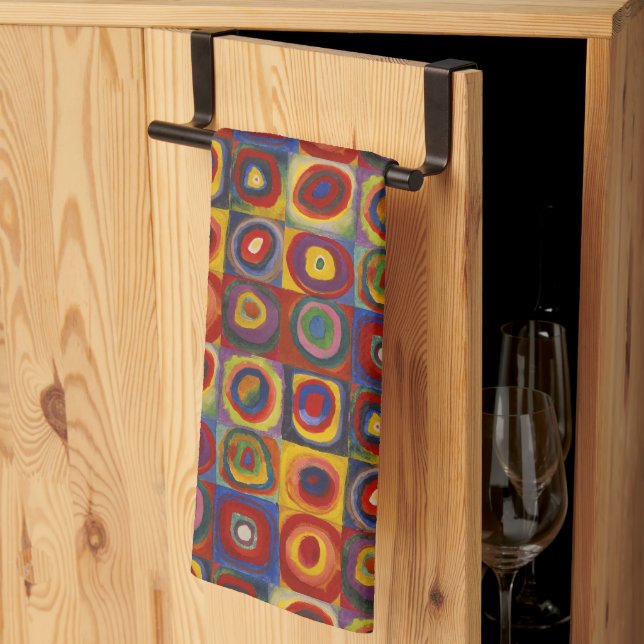 Kandinsky Farbstudie Quadrate Colourful Squares Tea Towel (Thirds Fold)