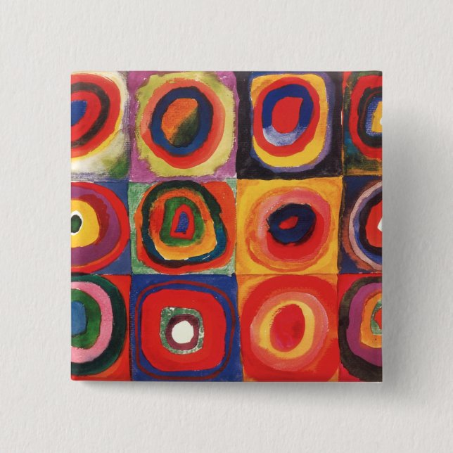 Kandinsky Farbstudie Quadrate Squares Circles Art  15 Cm Square Badge (Front)