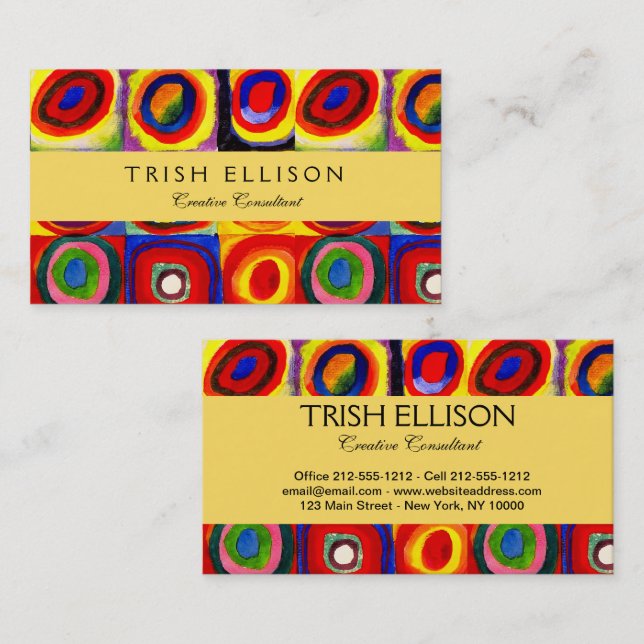 Kandinsky Farbstudie Quadrate Squares Circles Art  Business Card (Front/Back)