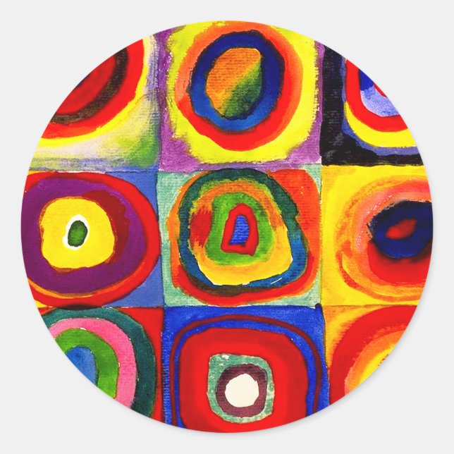 Kandinsky Farbstudie Quadrate Squares Circles Art  Classic Round Sticker (Front)