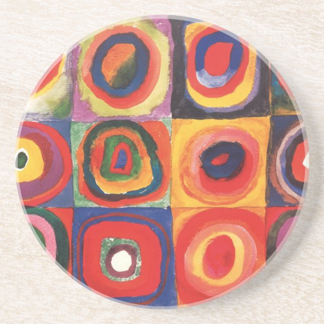 Kandinsky Farbstudie Quadrate Squares Circles Art  Coaster (Front)