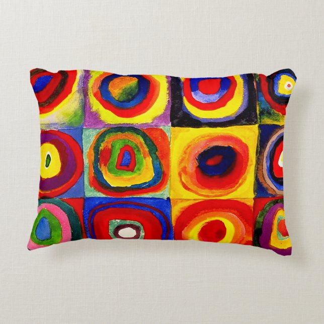 Kandinsky Farbstudie Quadrate Squares Circles Art  Decorative Cushion (Back)