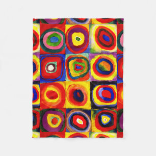Kandinsky Farbstudie Quadrate Squares Circles Art Fleece Blanket