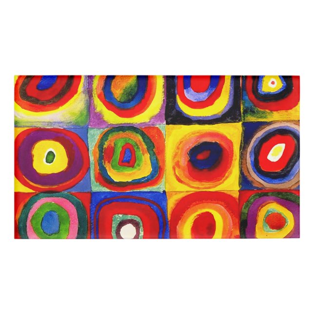 Kandinsky Farbstudie Quadrate Squares Circles Art  Name Tag (Front)