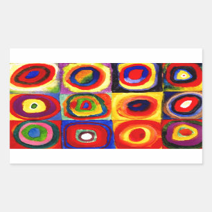 Kandinsky Farbstudie Quadrate Squares Circles Art  Rectangular Sticker