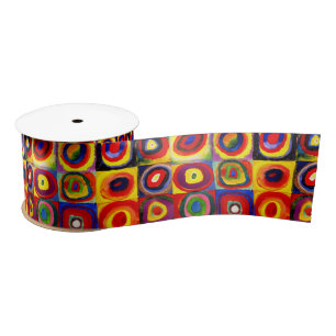 Kandinsky Farbstudie Quadrate Squares Circles Art  Satin Ribbon