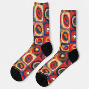 Kandinsky Farbstudie Quadrate Squares Circles Art Socks