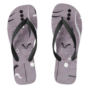 Kandinsky - Four Parts, abstract art, Flip Flops