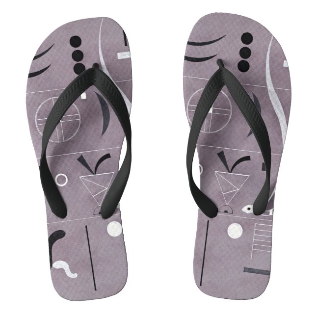 Kandinsky - Four Parts, abstract art, Flip Flops (Footbed)