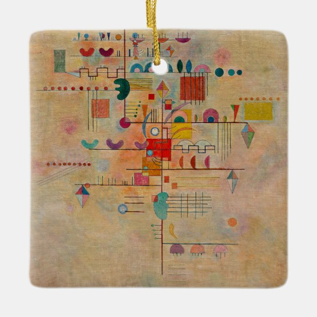 Kandinsky - Graceful Ascent, famous painting, Ceramic Ornament (Front)