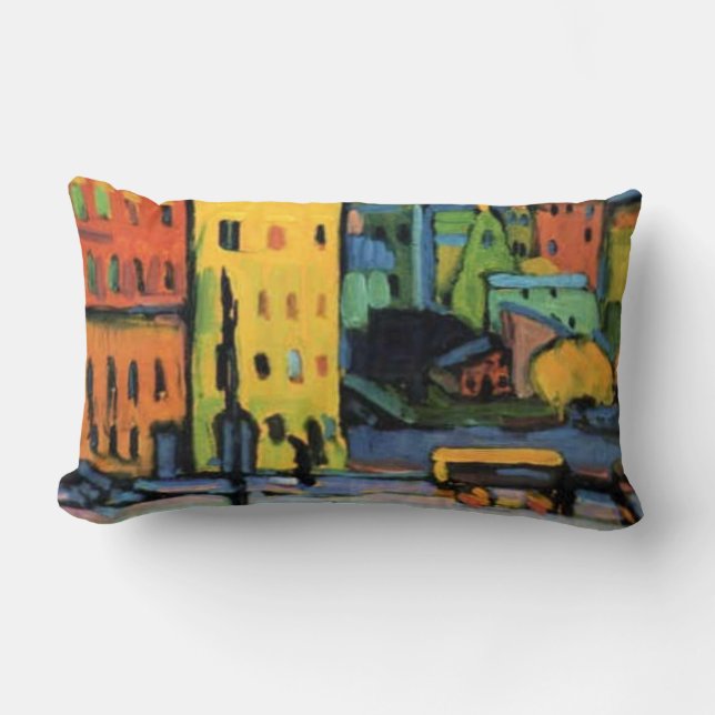Kandinsky - Houses in Munich, Lumbar Cushion (Front)
