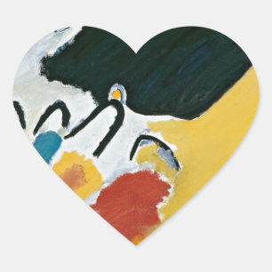 Kandinsky Impression III Concert Abstract Painting Heart Sticker