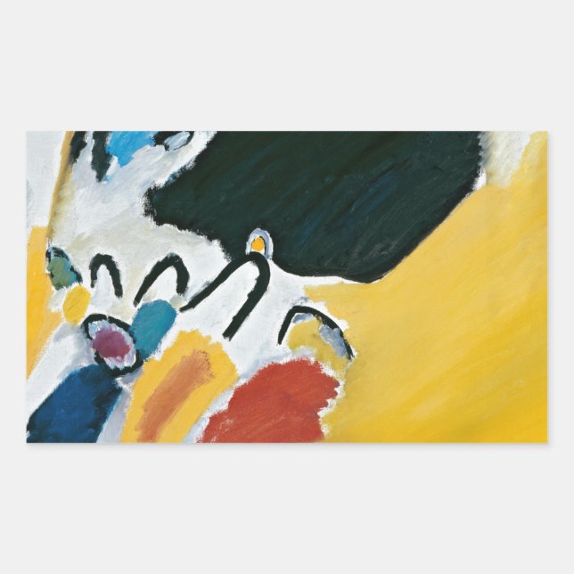 Kandinsky Impression III Concert Abstract Painting Rectangular Sticker (Front)