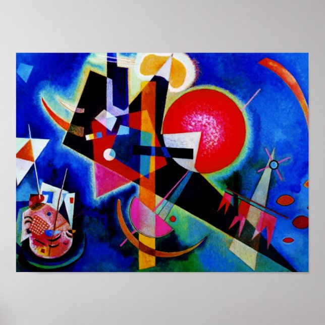 Kandinsky In Blue Abstract Painting Art Poster (Front)