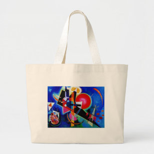 Kandinsky in Blue Abstract Painting Large Tote Bag