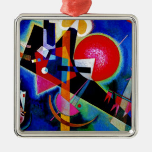 Kandinsky in Blue Abstract Painting Metal Tree Decoration
