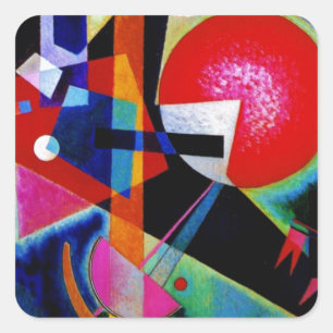 Kandinsky in Blue Abstract Painting Square Sticker