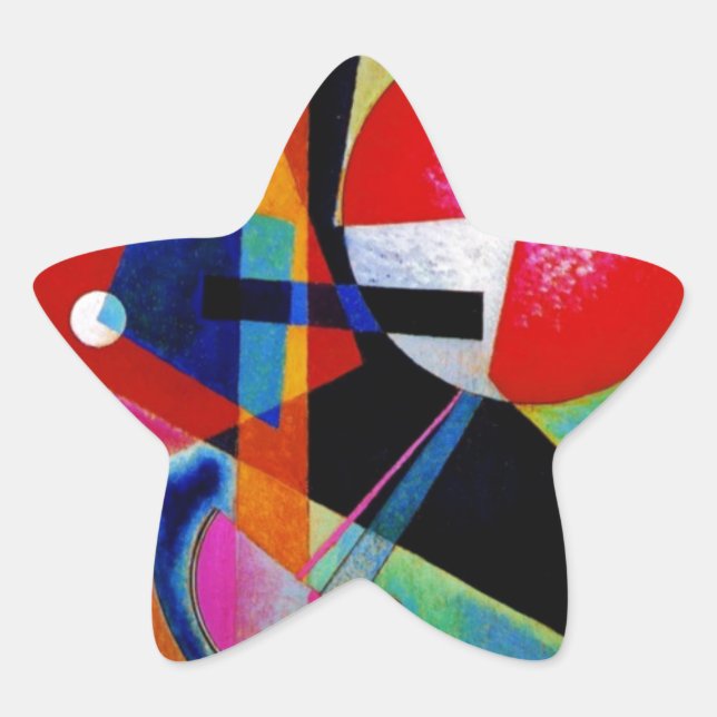 Kandinsky in Blue Abstract Painting Star Sticker (Front)