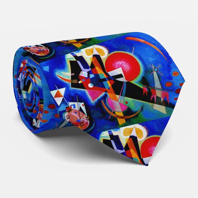 Kandinsky in Blue Abstract Painting Tie (Rolled)