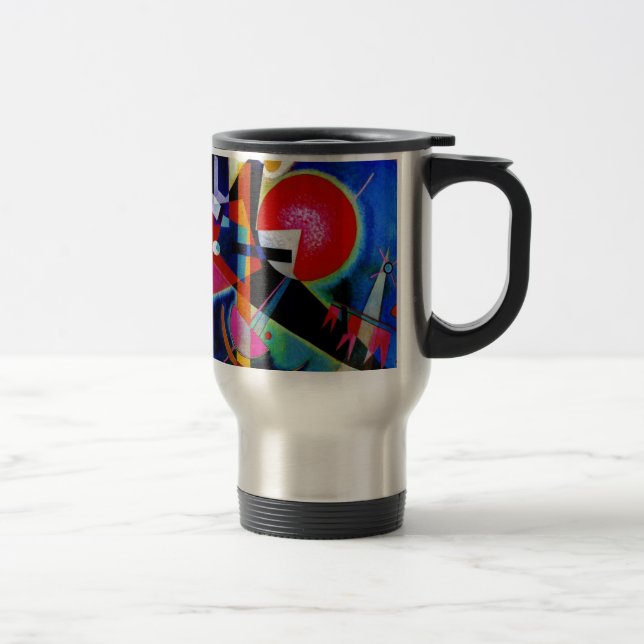 Kandinsky in Blue Abstract Painting Travel Mug (Right)